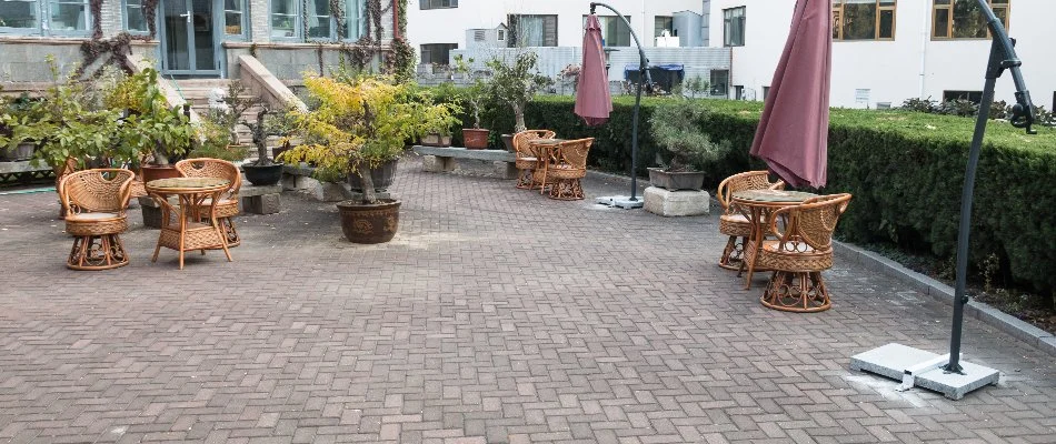 Patio area on a commercial property in White Plains, NY.