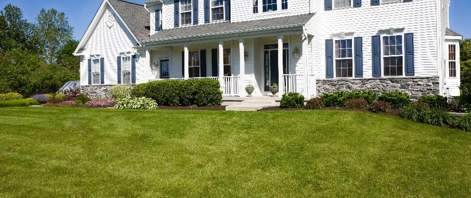 Weed-free lawn on a property in White Plains, NY.